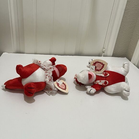 VTG Applause Wallace Berries Dyno Love Dinosaur Plush Valentines Day 8" Lot of 2 - Picture 11 of 16